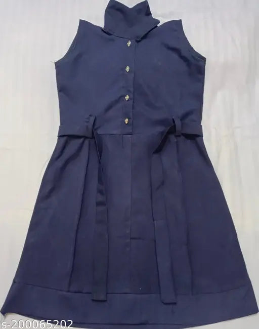 Blue sleeveless polycotton Tinage t-shirt, casual wear for kids' summer collection from India