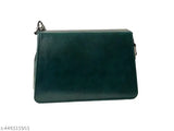 Green faux leather sling bag for women and girls, versatile design, 2 compartments, ethical vegan choice, compact size