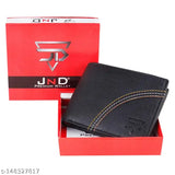 Trendy men's black striped faux leather wallet, handcrafted with 3 credit card slots, 2 secret pockets, and currency compartments. Perfect gift for various occasions, arrives in an elegant black gift box