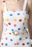 Polycotton striped jumpsuit for women, sleeveless with printed design, XS to XXL sizes