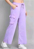 Solid polycotton Trandy Dori cargo pants, trendy lycra partywear joggers for women & girls