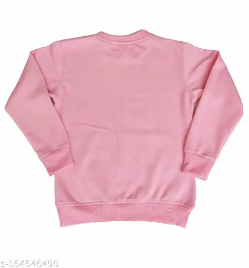 Kids Girls winter fleece sweatshirt vol63, printed pattern, long sleeves, cotton fabric, 9-10 years size on model