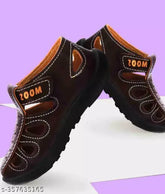 Brown synthetic kids' sandals, comfortable and versatile for daily wear (9 months - 5.5 years)