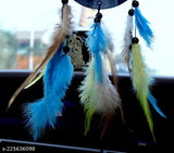 Handcrafted dream catcher made from acrylic feathers and suitable for car hanging, home decor, or positive vibes wall art