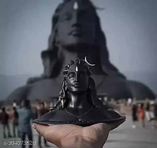 Resin Adiyogi Shiva statue, 3" x 2" x 1.5", Indian decorative figurine for car dashboard or living room