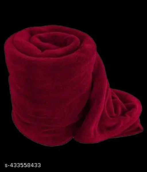 Maroon fleece single bed blanket, soft and warm from RICHLINEN for cozy comfort