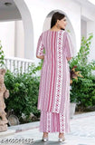 Women's printed cotton kurta Palazzo set, featuring short sleeves and comfortable palazzos, perfect for any occasion. Lightweight, easy to carry, and ideal for various body types