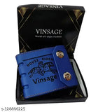 Synthetic print two-compartment wallet for men, free size (6cm x 8cm), casual trendy design, made in India