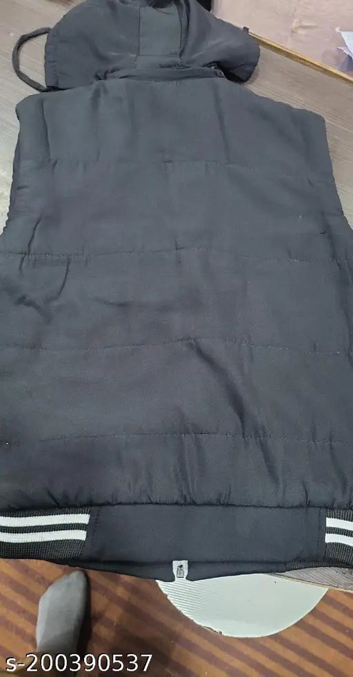 Trendy polyester colorblocked unisex winter jacket with cap for girls and boys (sizes: 10-16 years), ideal for casual wear on normal days