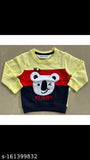 Organic cotton blend boys and girls sweatshirt with embroidered net pattern for toddlers (9-12 months), high quality, made in India