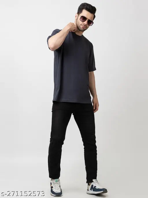 KEPA Men's loose fit quick dry cotton active lite running and gym t-shirt in solid color, half sleeves. Made in India