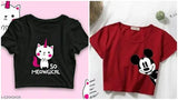 Cotton Urbane Ravishing Women's Short Sleeve T-shirts, printed pattern, sizes S-XL, made in India