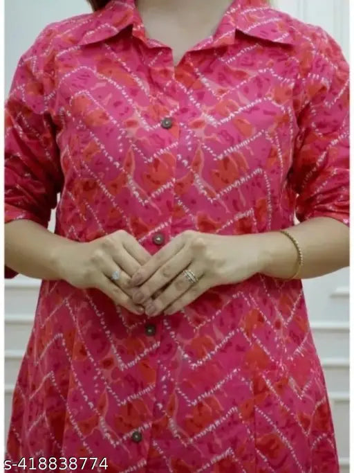 Rayon Alisha Pretty Women's Kurta Set with Palazzos, printed net design, three-quarter sleeves