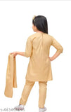 New cotton blend dress with three-quarter sleeves, solid top and bottom, size 0-3 months, origin India