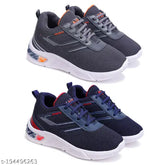 Multicolor canvas and PVC lace-up sports shoes for kids - lightweight, breathable, durable, and stylish for running, walking, gym, trekking, and hiking (pack of 2)