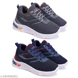 Multicolor canvas and PVC lace-up sports shoes for kids - lightweight, breathable, durable, and stylish for running, walking, gym, trekking, and hiking (pack of 2)