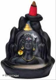Resin Shiv smoke 10 idol, 7.5 cm breadth, 12 cm height, 10.5 cm length, Indian temple decor with free backflow cones for pooja