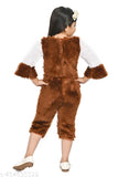 Luxurious brown woolen winter jumpsuit with matching hat for girls (12-18 months), soft and fluffy bunny motif design