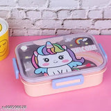 Stainless steel unicorn lunchbox for kids, microoven safe, pack of 1, made in India