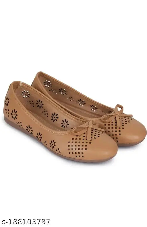 Brown synthetic textured ballerina sandals, LAXMI TRACE latest collection comfortable ethnic sandals for women and girls
