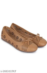 Brown synthetic textured ballerina sandals, LAXMI TRACE latest collection comfortable ethnic sandals for women and girls