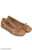 Brown synthetic textured ballerina sandals, LAXMI TRACE latest collection comfortable ethnic sandals for women and girls