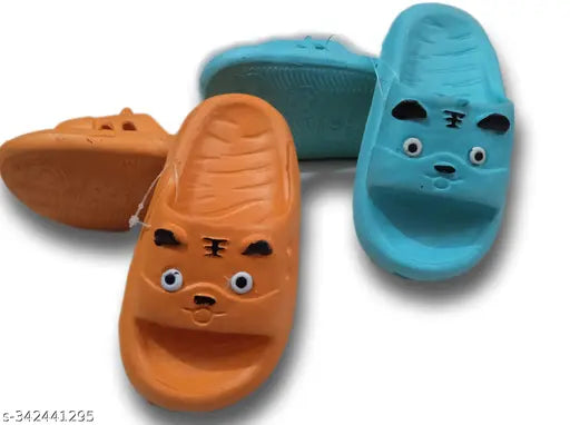 Multicolor EVA flip flops for kids - lightweight cartoon character pattern daily wear footwear