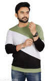 Men's fashion polycotton cross-pattern long-sleeve T-shirt, perfect for boys, colorblocked design, S-XL sizes available, India origin