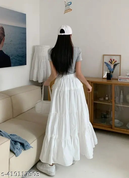 Rayon beautiful long skirt for girls & women, solid net pattern, 100% Rayon, 3mtrs Gher, various sizes (XS-XL), India origin