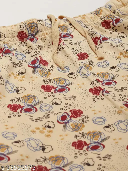 Printed cotton long-top suit set for women, soft & comfy pyjama bottoms from Broowl, India