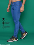 Denim men's jeans, solid cotton, latest style, mid-rise, lizard regular fit, sizes available from 28in-42in