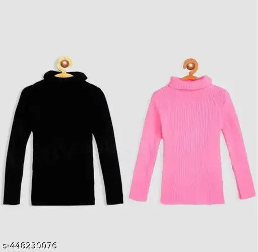 Woolen high neck innerwear sweater pullovers (pack of 3) - soft, long sleeves winter wear for kids