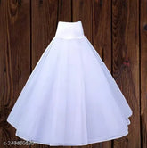 White net petticoat for a-line wedding dress, perfect for a pluffy look. Remove creases or steam before wearing. Hand wash and store carefully. Hoop skirt, sizes 24-52, India origin