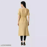 Cotton Slub Digital Print Anarkali Kurti, beige rayon, short sleeves, hand wash only, women's fashion, India