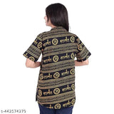 Cotton women's Mahakal Printed Kurta with short sleeves, Indian spiritual fashion, M & L sizes available