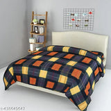 Brown RichLINEN Polar Fleece check design home/office travel blanket, comfortable for hotel use or donation