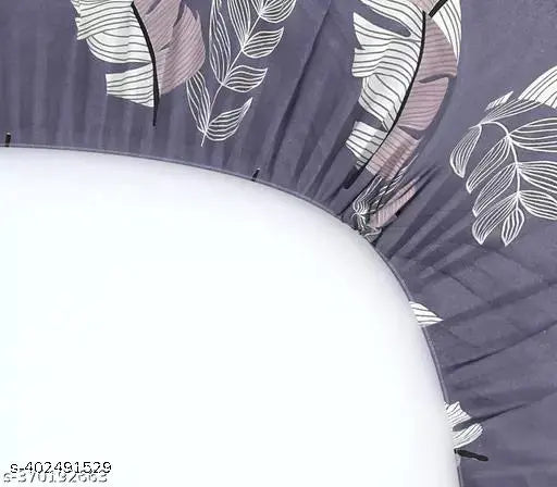 Cotton botanical printed, superfine fitted bedsheet for adults, double queen size, India origin