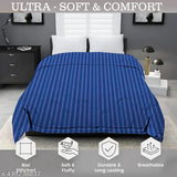 Striped microfiber comforter, 220 GSM cotton, all-season king size (230x250 cm), ideal for winter double bed