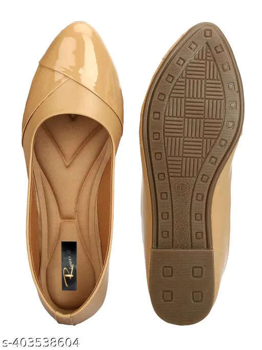 India-origin colorblocked PU ballerinas, 602 Dual style in slip-on design