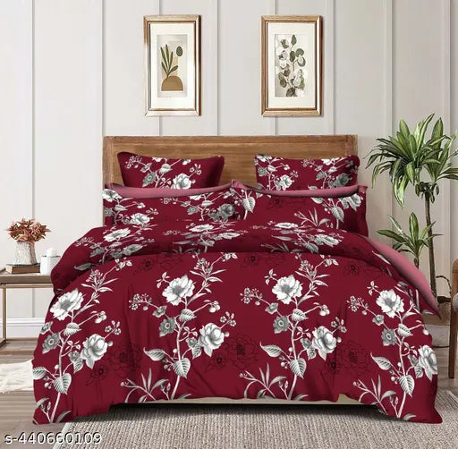 Polyester quilted printed comforter, all-seasons double size (92x86 inches)