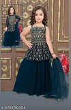 Georgette embellished top and palazzo set for girls aged 3-15, versatile fashion essential