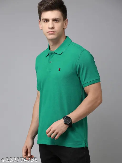 Adorate men's cotton half sleeves solid polo t-shirt in printed net design, perfect for casual wear (M, XXL) from India