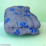 Blue microfiber floral single bed quilt rajai, ideal for mild winter and AC use