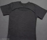 Latest women's cotton blend T-shirts, short sleeve, printed net design. Single size S, bust size 27in, length size 12in