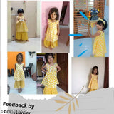 Cotton Anarkali Sharara set for girls aged 3-10 years, featuring printed or embroidered designs. Indian ethnic wear for kids in vibrant colors