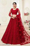 Silk and net embroidered lehenga choli set, traditional Indian wedding party function festive wear