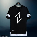 Mens oversized cotton blend three-quarter sleeve summer t-shirt, printed design. Stylish and fashionable for casual wear or workouts, gym & outdoor activities
