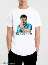 Round neck white striped polyester t-shirt for boys, latest design by Crze Fashion Darshan