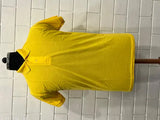 297 yellow women's polycotton polo, solid-colored short-sleeve top in vibrant hue