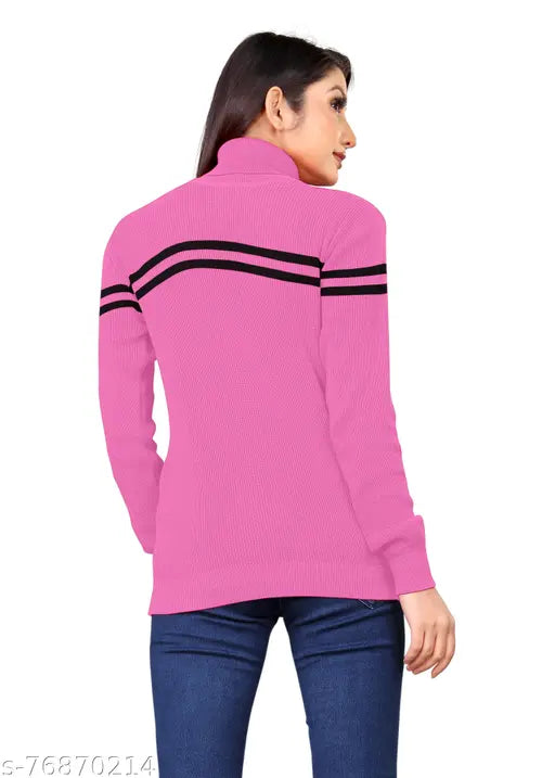 High neck women's sweatshirt, sleek and stylish, comes in sizes S-XL, made in India